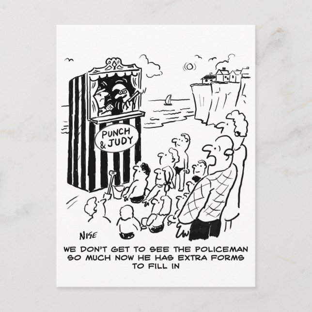 Carte Postale Policier Blague de Punch et Judy (Devant)