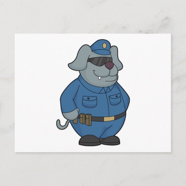 Carte Postale Policier de chien Police (Devant)