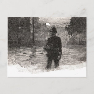 Carte Postale Policier de Londres la nuit