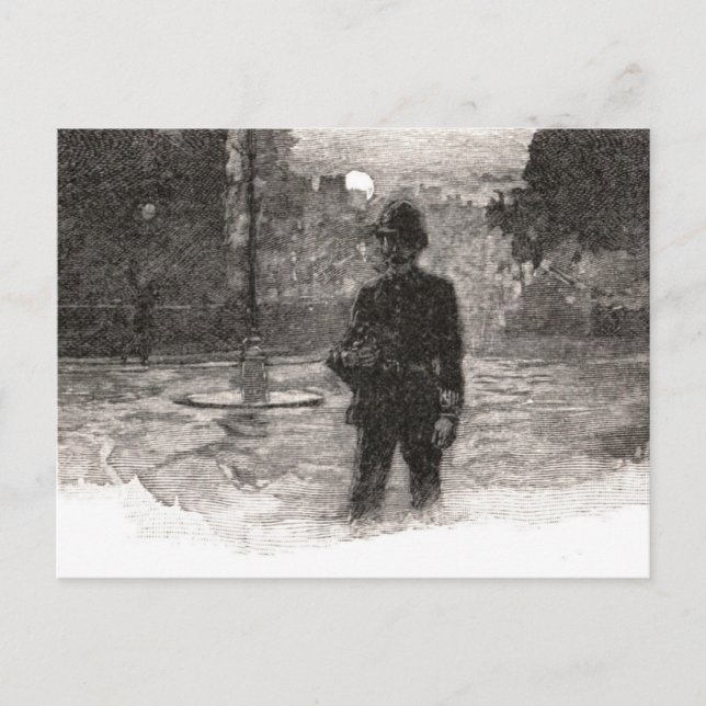 Carte Postale Policier de Londres la nuit (Devant)