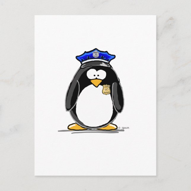 Carte Postale Policier Penguin (Devant)
