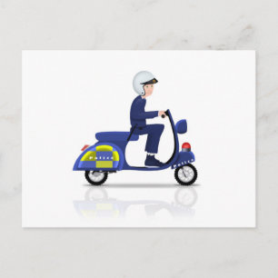 Carte Postale Policier sur Scooter
