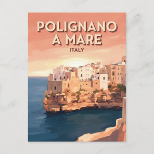 Carte Postale Polignano a Mare Coucher de soleil Italie