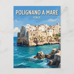 Carte Postale Polignano a Mare depuis la mer Italie