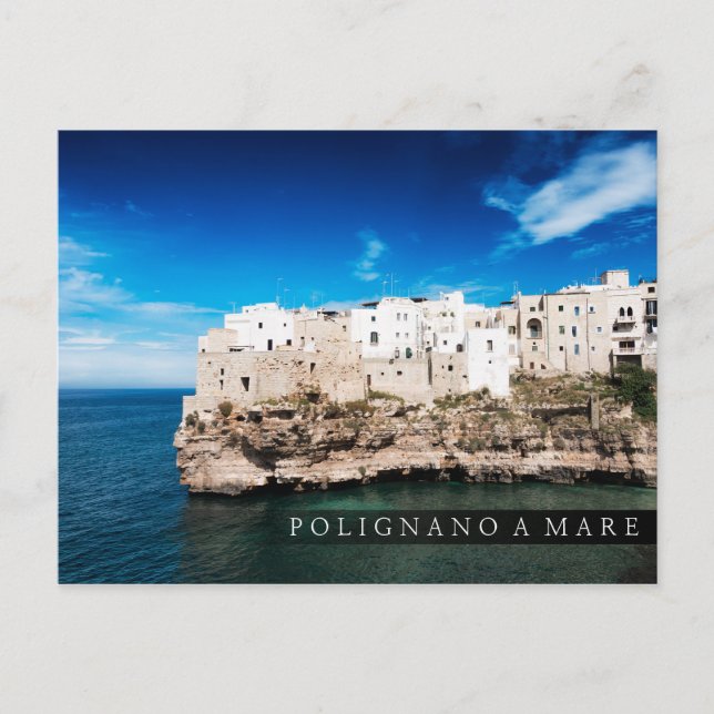 Carte Postale Polignano a Mare maisons sur une falaise dans les  (Devant)