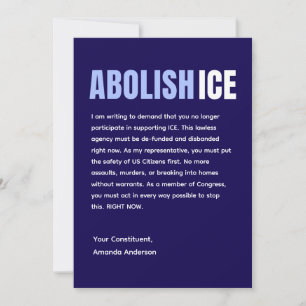Carte postale politique anti-glace personnalisée