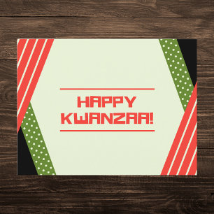 Carte Postale Polka rouge et vert Pot moderne Kwanzaa