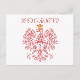 Carte Postale Pologne avec aigle rouge polonais