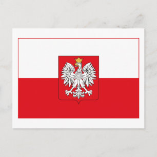 Carte Postale Pologne Drapeau avec certificat d'authenticité (fe