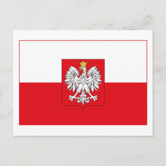 Carte Postale Pologne Drapeau avec certificat d'authenticité (fe