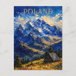 Carte Postale Pologne : Souvenir d'art de montagne alpine panora