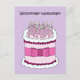 Carte Postale Polonais Joyeux Anniversaire Wszystkiego Najlepsze