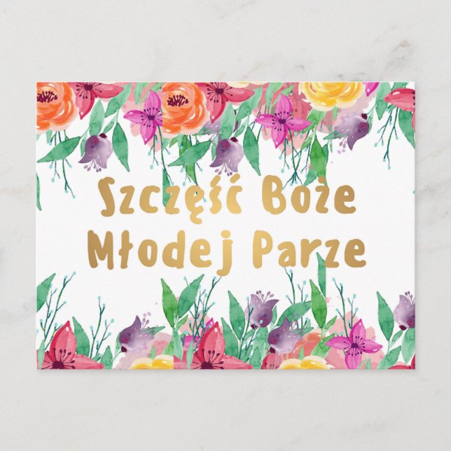 Carte Postale Polonais Mariage polonais po polsku (Devant)