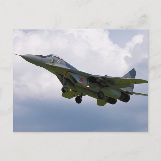 Carte Postale Polonais MiG-29 version 9.12A de Base à Malbork (Devant)