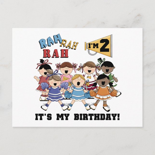 Carte Postale Pom-pom girl 2e Anniversaire Tshirts et cadeaux (Devant)