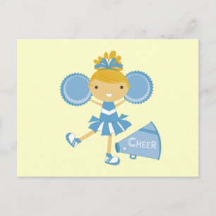 Carte Postale Pom-pom girl en bleu