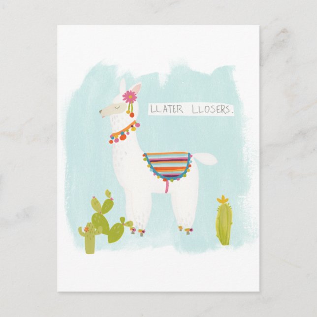 Carte Postale Pom Pom Llama Rama - Llater Llosers (Devant)