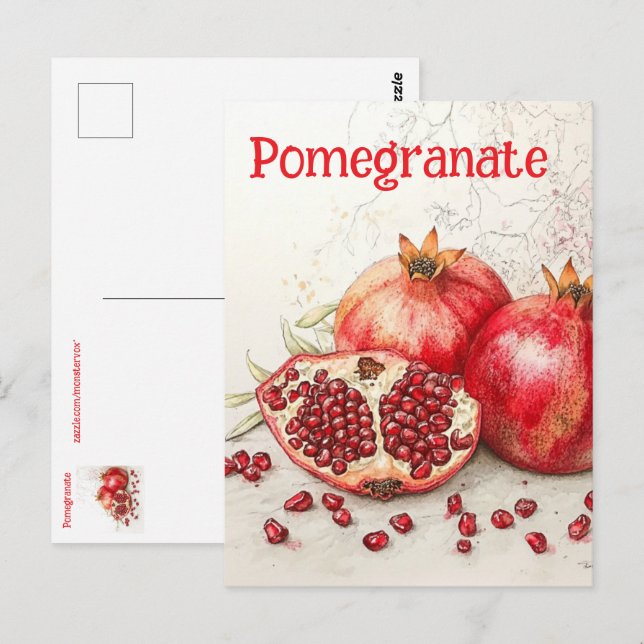 Carte Postale Pomegranate Postcard (Devant / Derrière)