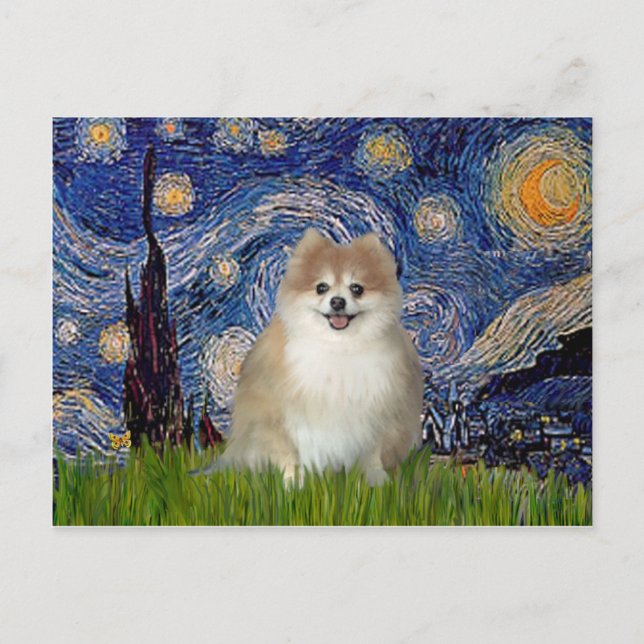 Carte Postale Pomeranian 1 - Nuit étoilée (Devant)