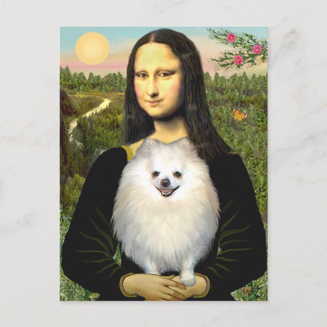 Carte Postale Pomeranian (crème) - Mona Lisa (Devant)