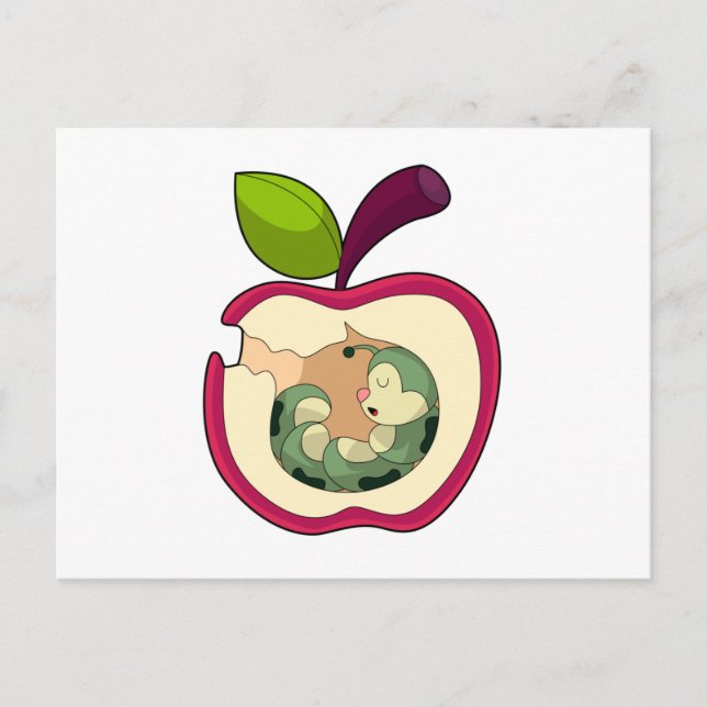 Carte Postale Pomme à bec à chenille (Devant)