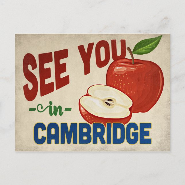 Carte Postale Pomme Cambridge Massachusetts - Vintage voyage (Devant)