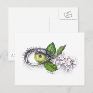 Carte Postale Pomme de mon œil Art de dessin surréaliste