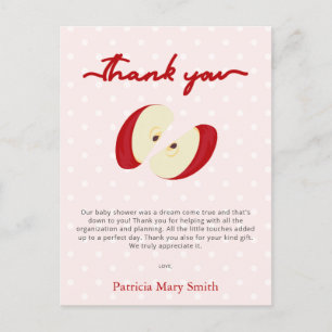 Carte Postale Pomme de notre Baby shower de chute de l'oeil Merc