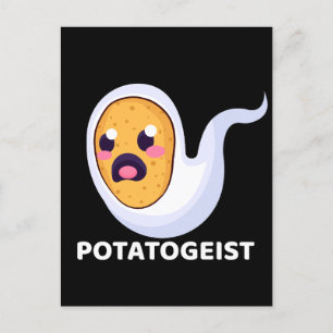 Carte Postale Pomme de terre Éffrayante purée - Halloween mignon