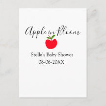 Pomme en fleurs Baby Shower pomme rouge nom date