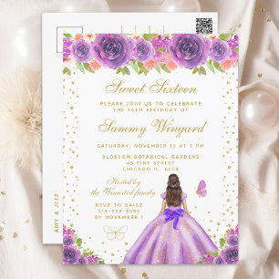 Carte Postale Pomme Florale Brunette Cheveux Princesse Sweet six