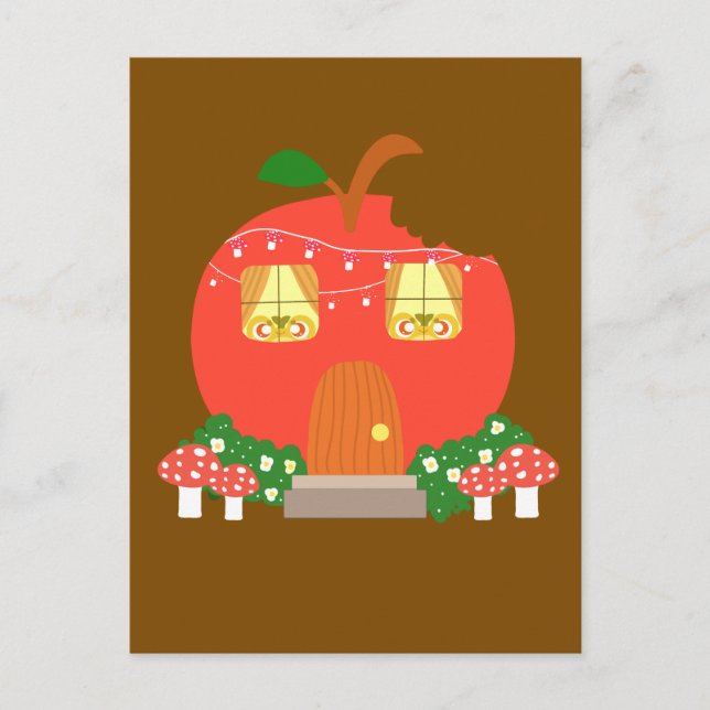 Carte Postale Pomme Fruit Frog House (Devant)