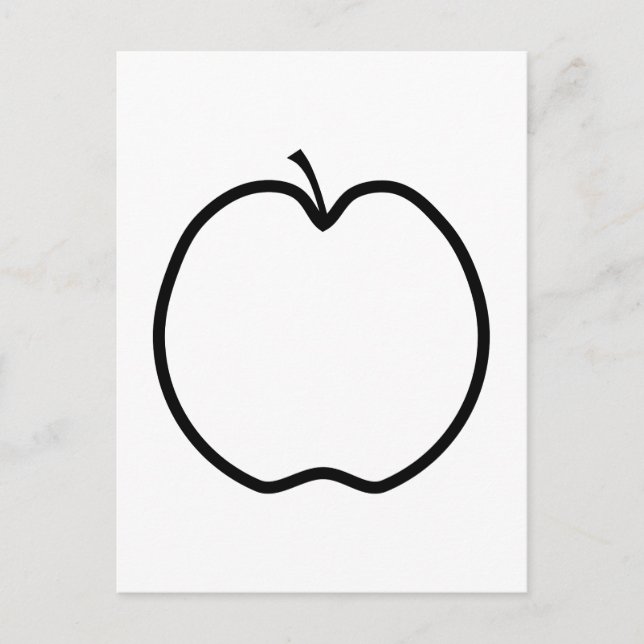 Carte Postale Pomme noire et blanche. (Devant)