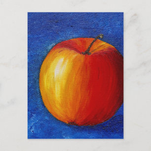 Carte Postale Pomme rouge - Peinture de la vie morte