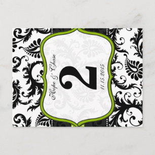 Carte Postale Pomme Vert Trier Damask Éperons Numéro de tableau