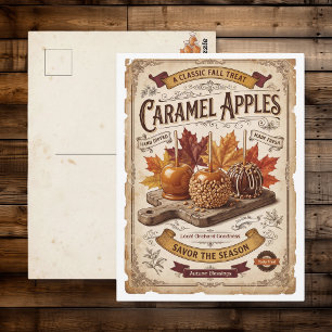 Carte Postale Pommes Caramelisées Vintage Bénédictions d'Autom
