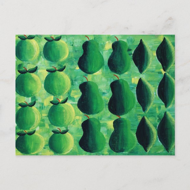 Carte Postale Pommes poires et Limes peinture (Devant)