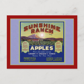 Carte Postale Pommes Wapato Washington