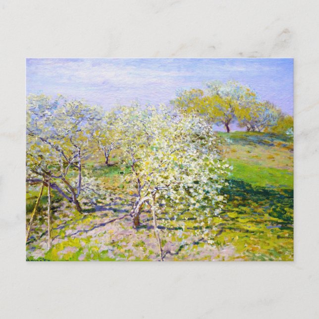Carte Postale Pommiers en fleurs, 1873 Claude Monet (Devant)