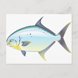 Carte Postale Pompano Floride illustration du vecteur poisson