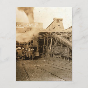 Carte Postale Pompe de charbon à la mine Gaston