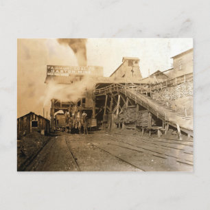 Carte Postale Pompe de charbon à la mine Gaston