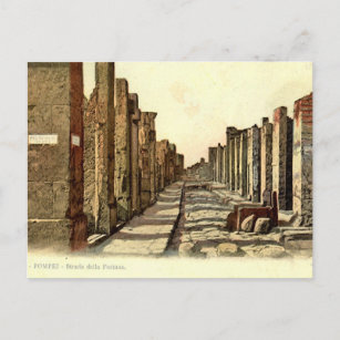 Carte Postale Pompéi, Rue avec pierres de pas