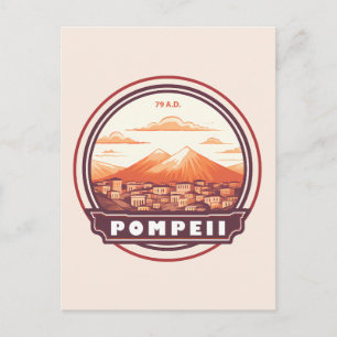 Carte Postale Pompéi Ruines Italie Travel Art Badge