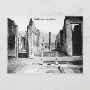 Carte Postale Pompéi, Villa et Vésuve