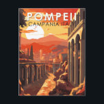Carte Postale Pompeii Campanie Italie Travel Art Vintage<br><div class="desc">OEuvre vectorielle de Pompéi. Autrefois ville romaine prospère et sophistiquée,  Pompéi a été ensevelie sous des mètres de cendres et de ponce après l'éruption catastrophique du Vésuve en 79 après J.-C.</div>