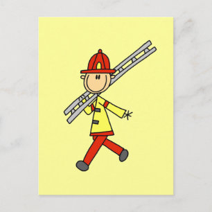 Carte Postale Pompier avec Tshirts à échelle et Cadeaux