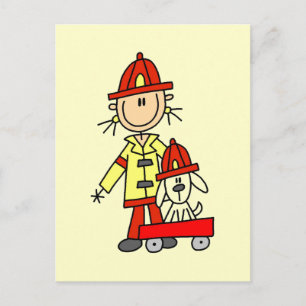 Carte Postale Pompier avec Tshirts Dalmation et Cadeaux