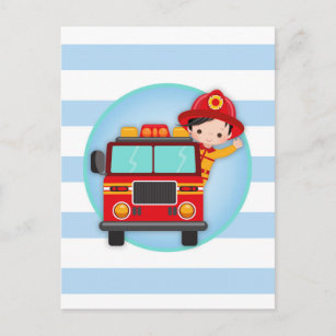 Invitations Faire Part Cartes Anniversaire De Camion De Pompiers Zazzle Fr