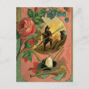 Carte Postale Pompier pompier des années 1880 Artwork 2 Fire